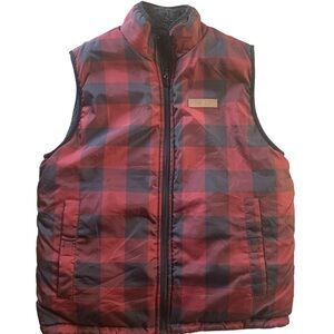 Buffalo David Bitton plaid vest reversible to gray side  size medium layer cozy